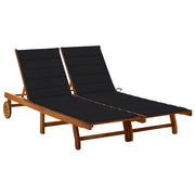 Ligbed 2-persoons massief acaciahout 200x123x85 cm