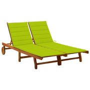 Ligbed 2-persoons 200x123x85 cm massief acaciahout groen