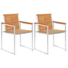 Tuinstoelen 2 St Met Kussens Massief Acaciahout En Staal Beige