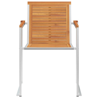 Tuinstoelen 2 St Met Kussens Massief Acaciahout En Staal Beige