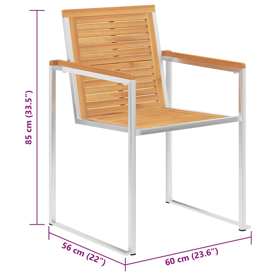 Tuinstoelen 2 St Met Kussens Massief Acaciahout En Staal Zwart