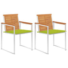 Tuinstoelen 2 st massief acaciahout staal
