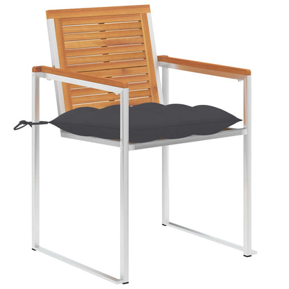 Tuinstoelen 2 St Met Kussens Massief Acaciahout En Staal 1 Antraciet