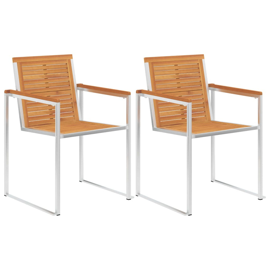 Tuinstoelen 2 St Met Kussens Massief Acaciahout En Staal 1 Antraciet