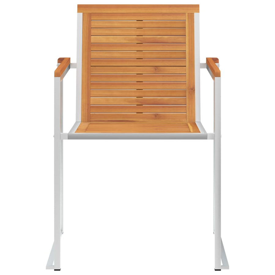 Tuinstoelen 2 St Met Kussens Massief Acaciahout En Staal 1 Grijs