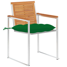 Tuinstoelen 2 St Met Kussens Massief Acaciahout En Staal 1 Groen