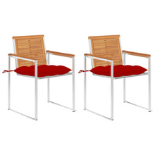 Tuinstoelen Met Kussens Massief Acaciahout En Staal 2