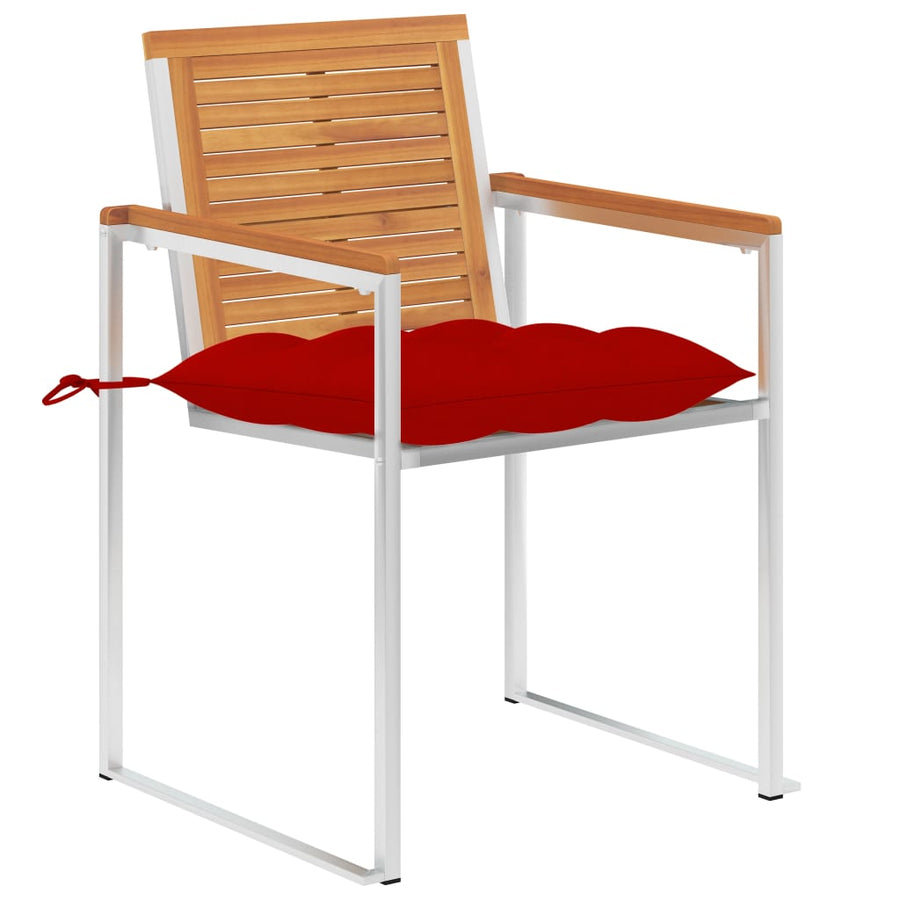Tuinstoelen Met Kussens Massief Acaciahout En Staal 2
