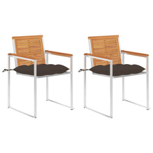 Tuinstoelen 2 St Met Kussens Massief Acaciahout En Staal 1 Taupe