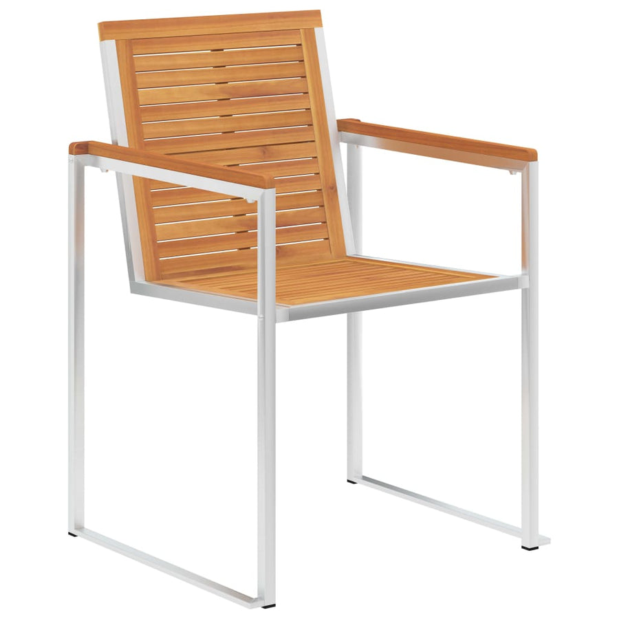 Tuinstoelen 2 St Met Kussens Massief Acaciahout En Staal 1 Taupe