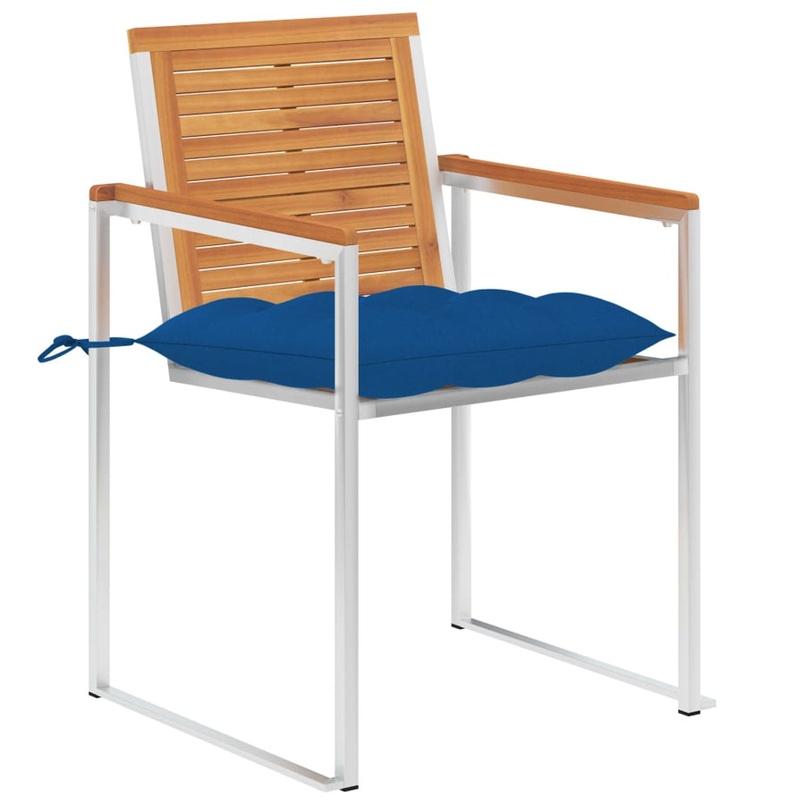 Tuinstoelen 2 St Met Kussens Massief Acaciahout En Staal 1