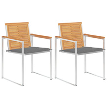 Tuinstoelen 2 St Met Kussens Massief Teakhout En Staal Grijs