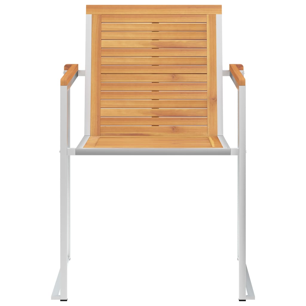 Tuinstoelen 2 St Met Kussens Massief Teakhout En Staal Blauw