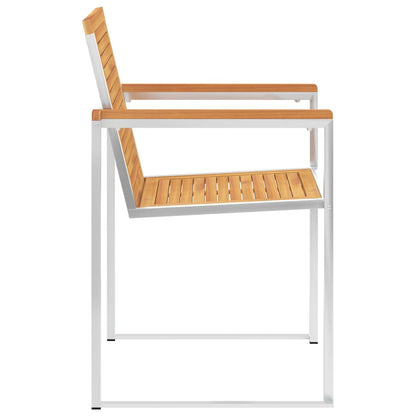 Tuinstoelen 2 St Met Kussens Massief Teakhout En Staal Blauw