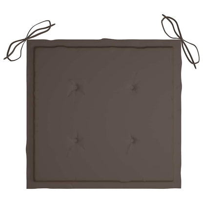Tuinstoelen 2 St Met Kussens Massief Teakhout En Staal Taupe