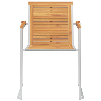 Tuinstoelen 2 St Met Kussens Massief Teakhout En Staal Rood ruitpatroon