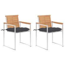 Tuinstoelen 2 St Met Kussens Massief Teakhout En Staal Antraciet