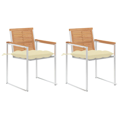 Tuinstoelen Met Kussens Massief Teakhout En Staal 2