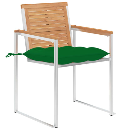 Tuinstoelen 2 St Met Kussens Massief Teakhout En Staal Groen