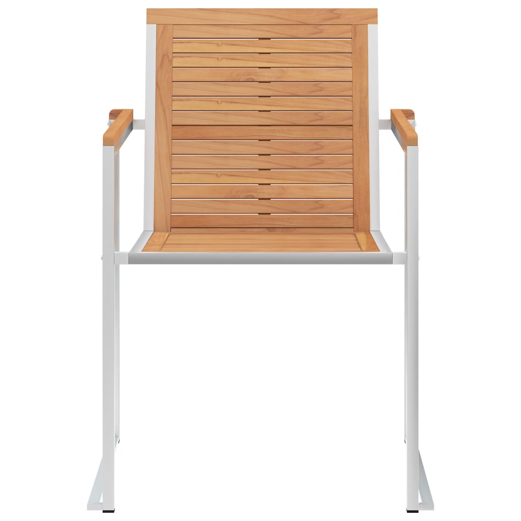 Tuinstoelen 2 St Met Kussens Massief Teakhout En Staal Groen