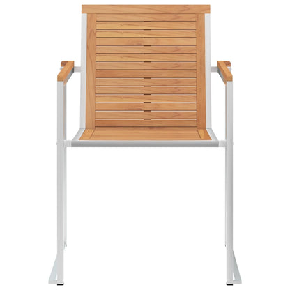 Tuinstoelen 2 St Met Kussens Massief Teakhout En Staal Blauw