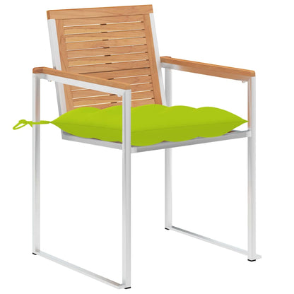 Tuinstoelen 2 St Met Kussens Massief Teakhout En Staal Heldergroen