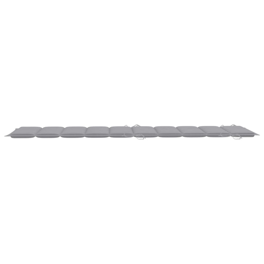Ligbed Met Kussen Massief Acaciahout Grijs 1 ligbed