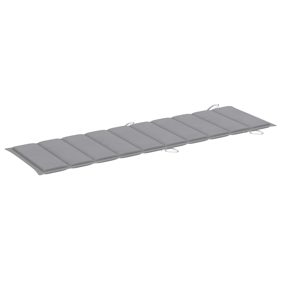 Ligbed Met Kussen Massief Acaciahout Grijs 1 ligbed