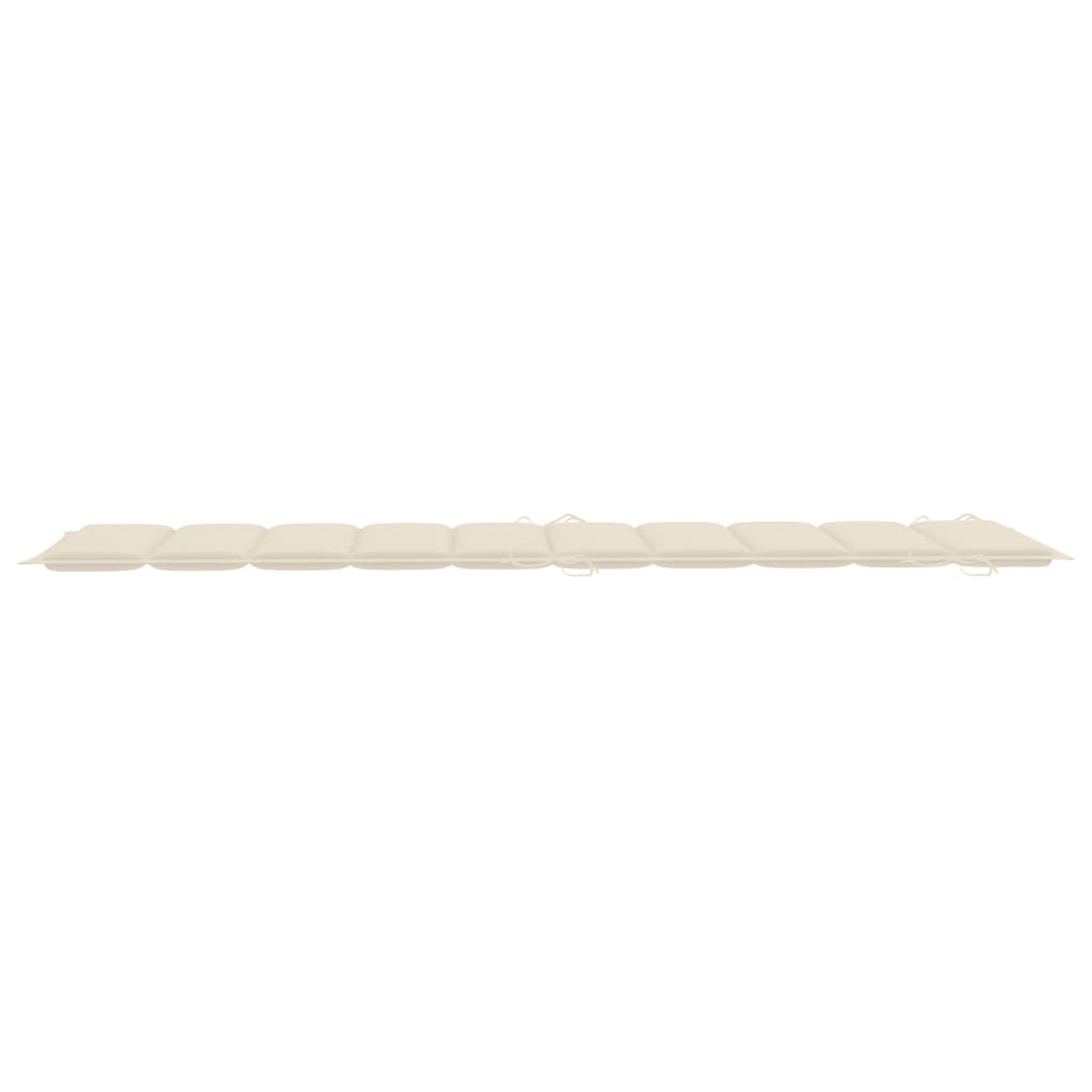 Ligbed Met Kussen Massief Acaciahout Crème 1 ligbed