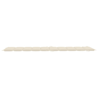 Ligbed Met Kussen Massief Acaciahout Crème 1 ligbed