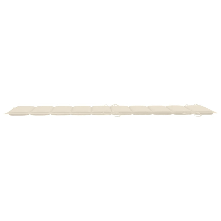 Ligbed Met Kussen Massief Acaciahout Crème 1 ligbed