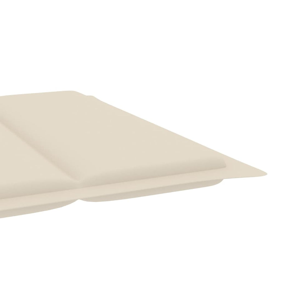 Ligbed Met Kussen Massief Acaciahout Crème 1 ligbed