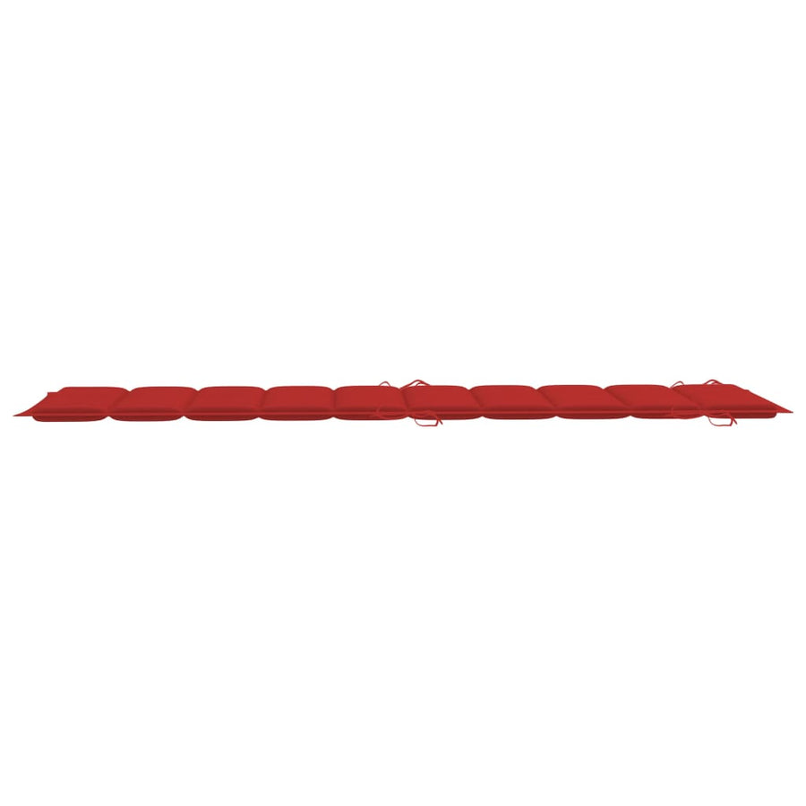 Ligbed Met Kussen Massief Acaciahout 1 Rood 1 ligbed