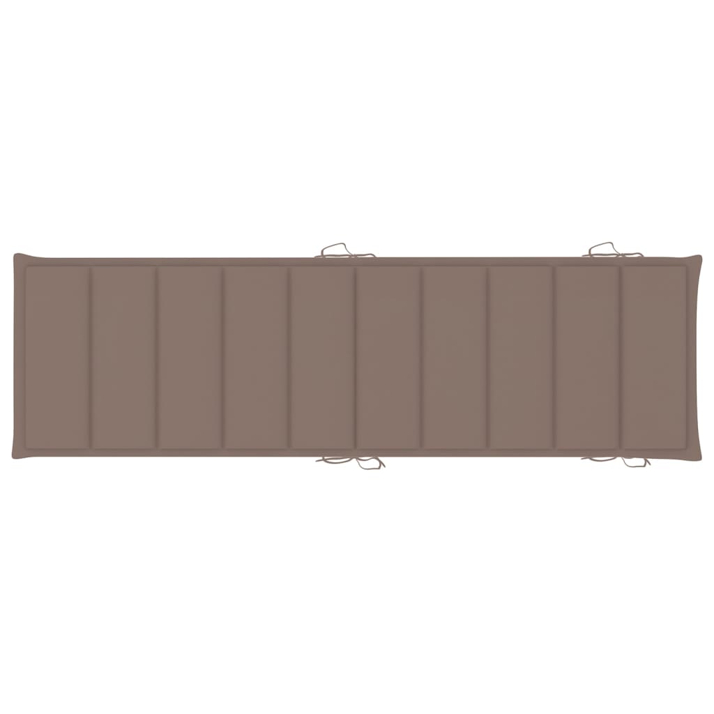 Ligbed Met Kussen Massief Acaciahout Taupe 1 ligbed