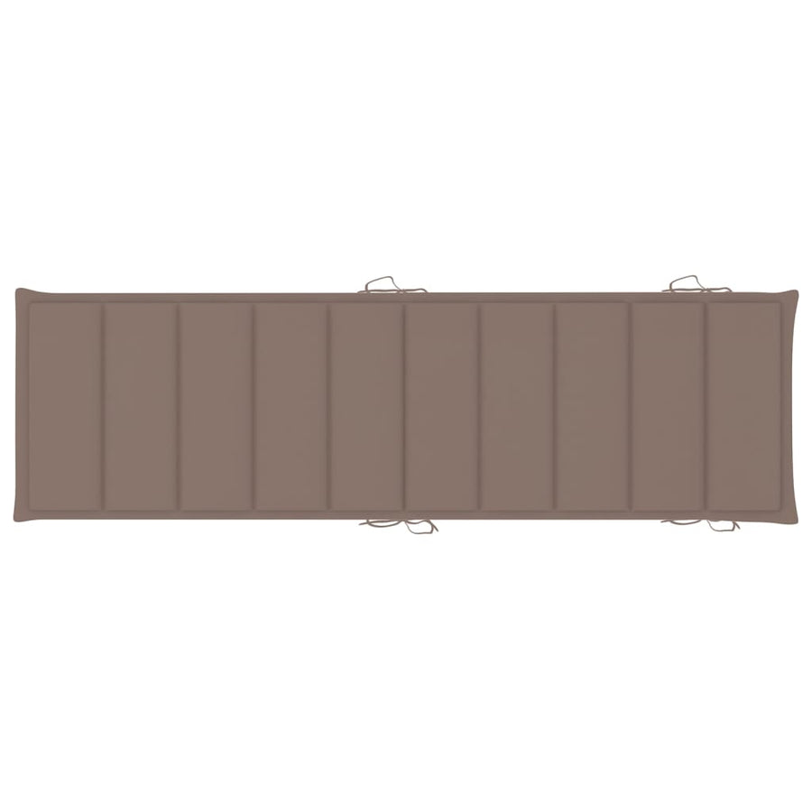Ligbed Met Kussen Massief Acaciahout Taupe 1 ligbed