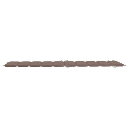 Ligbed Met Kussen Massief Acaciahout Taupe 1 ligbed