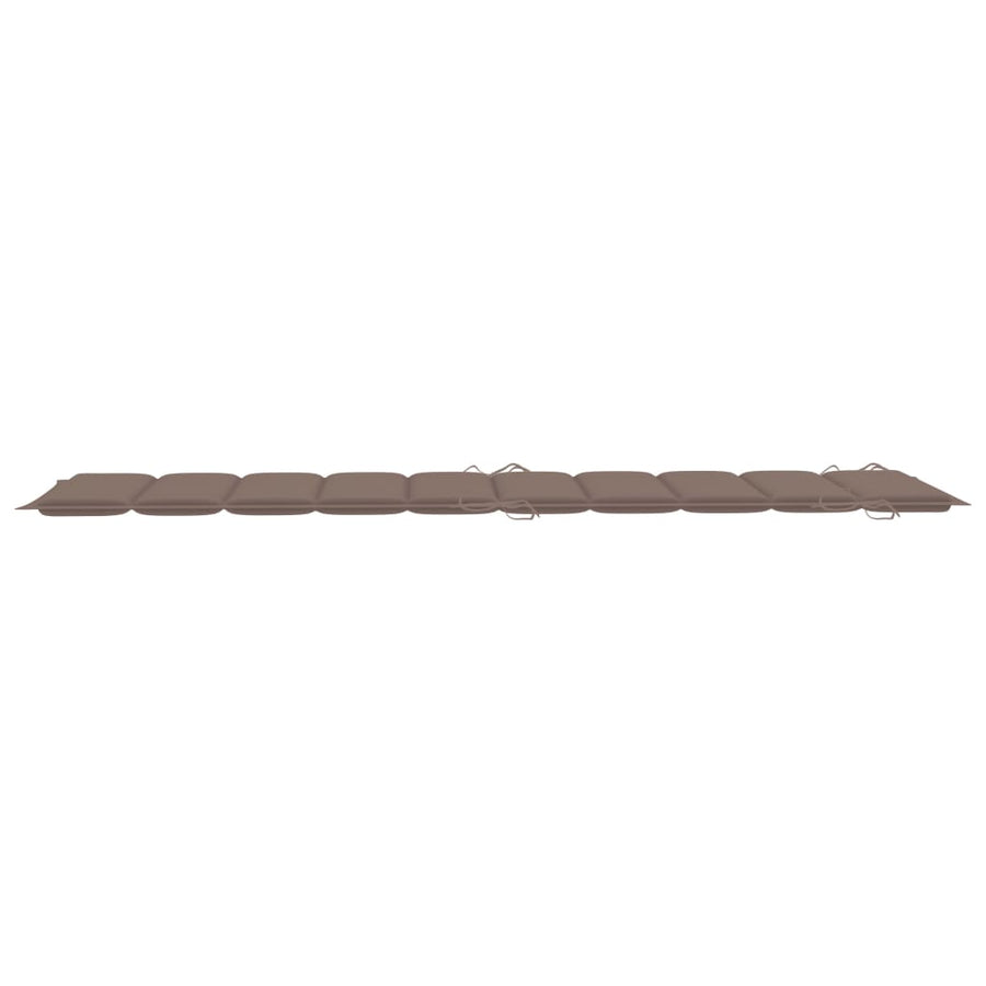 Ligbed Met Kussen Massief Acaciahout Taupe 1 ligbed