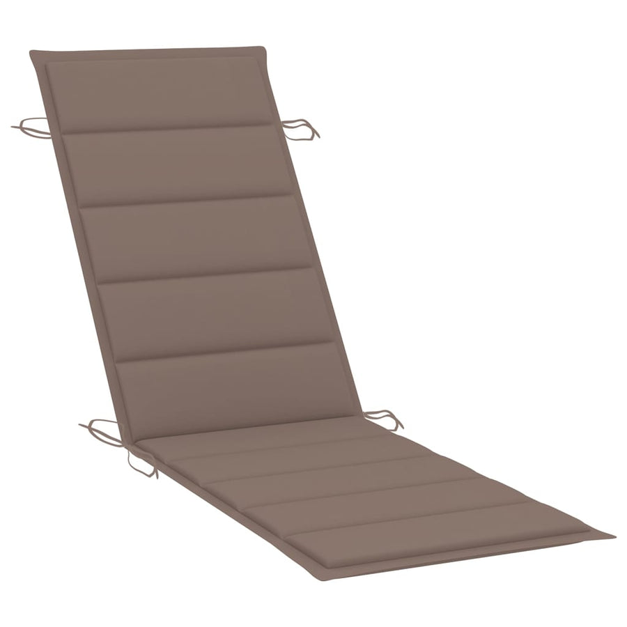Ligbed Met Kussen Massief Acaciahout Taupe 1 ligbed