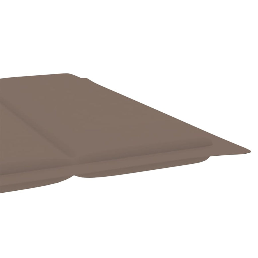 Ligbed Met Kussen Massief Acaciahout Taupe 1 ligbed
