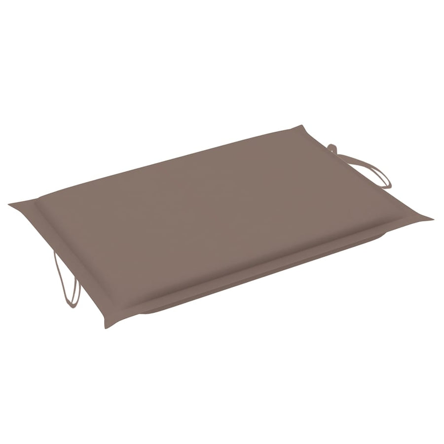 Ligbed Met Kussen Massief Acaciahout Taupe 1 ligbed