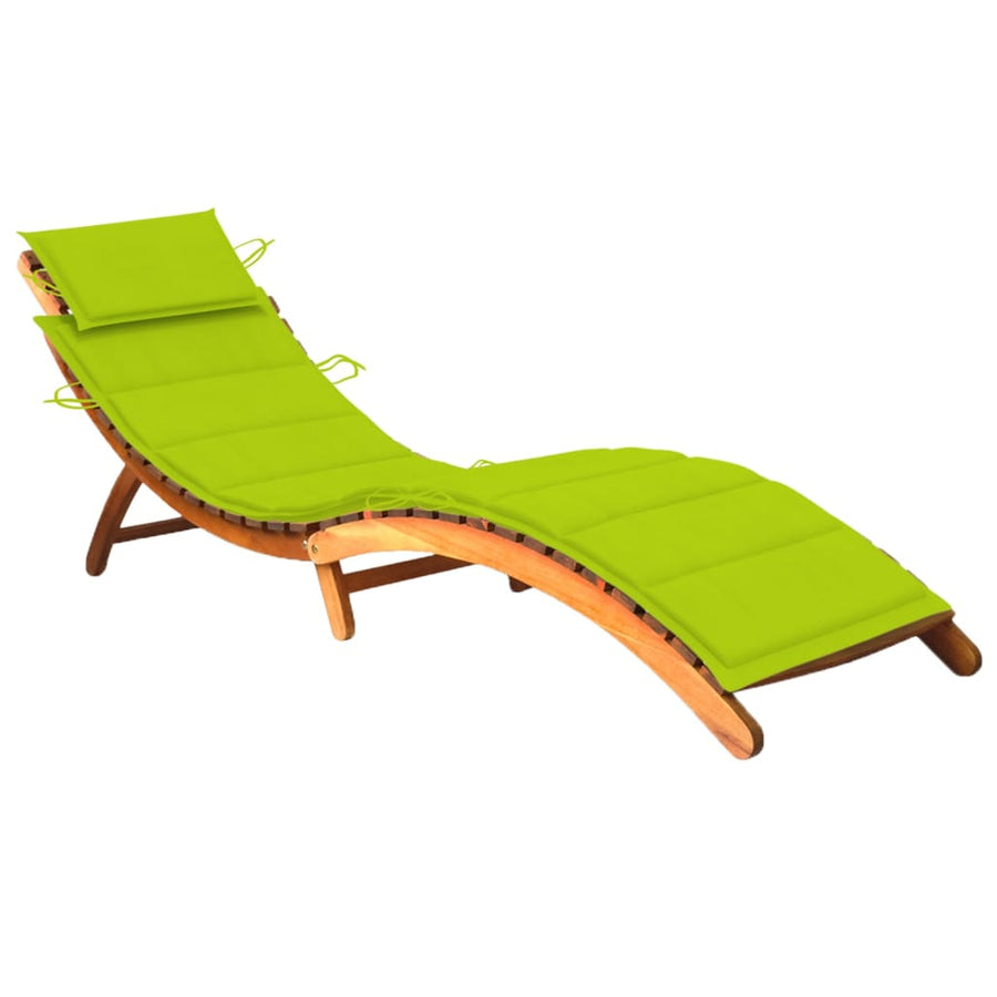 Ligbed Met Kussen Massief Acaciahout Heldergroen 1 ligbed