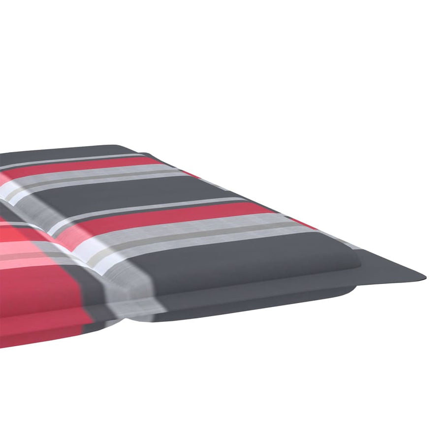 Ligbed Met Kussen Massief Acaciahout Rood ruitpatroon 1 ligbed