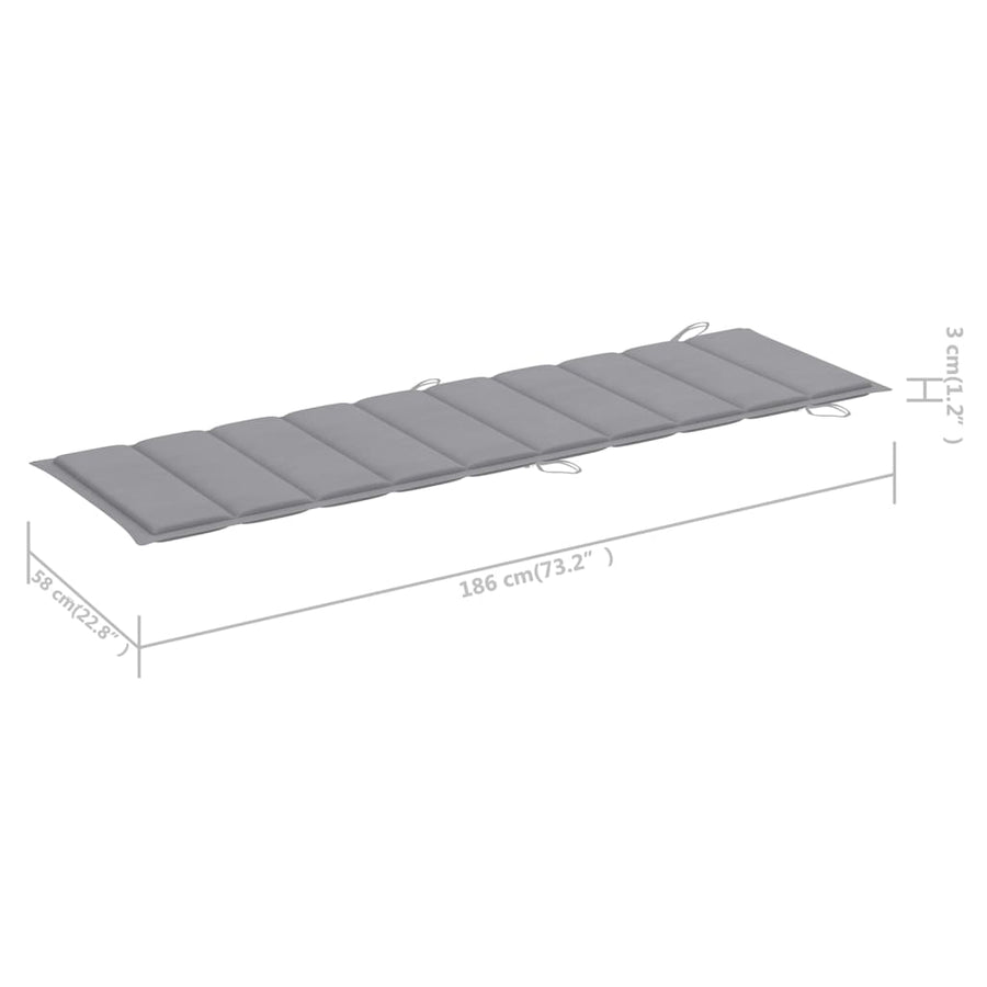 Ligbed Met Tafeltje En Kussen Massief Acaciahout 1 Grijs 1 ligbed met tafel