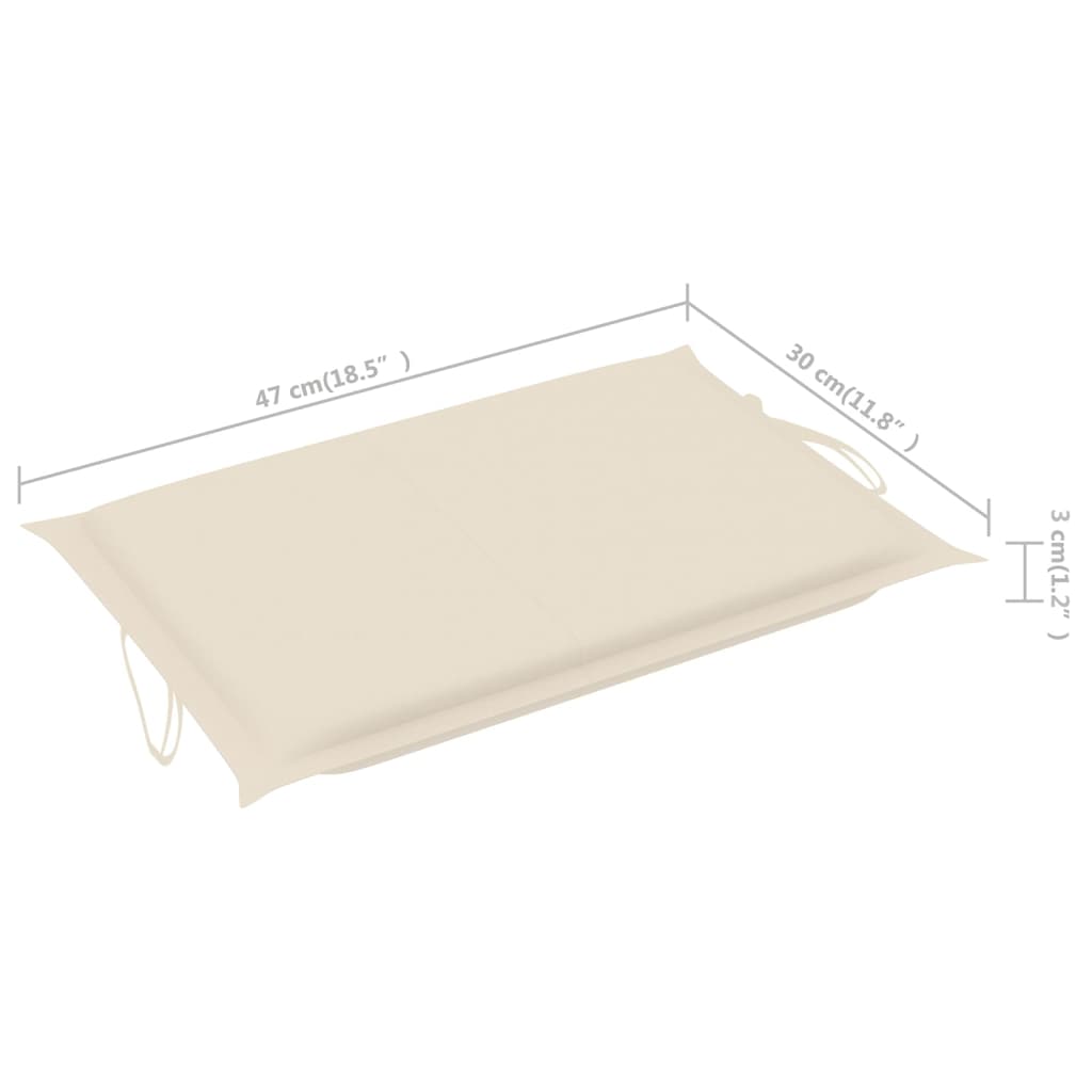 Ligbed Met Tafeltje En Kussen Massief Acaciahout Crème 1 ligbed met tafel