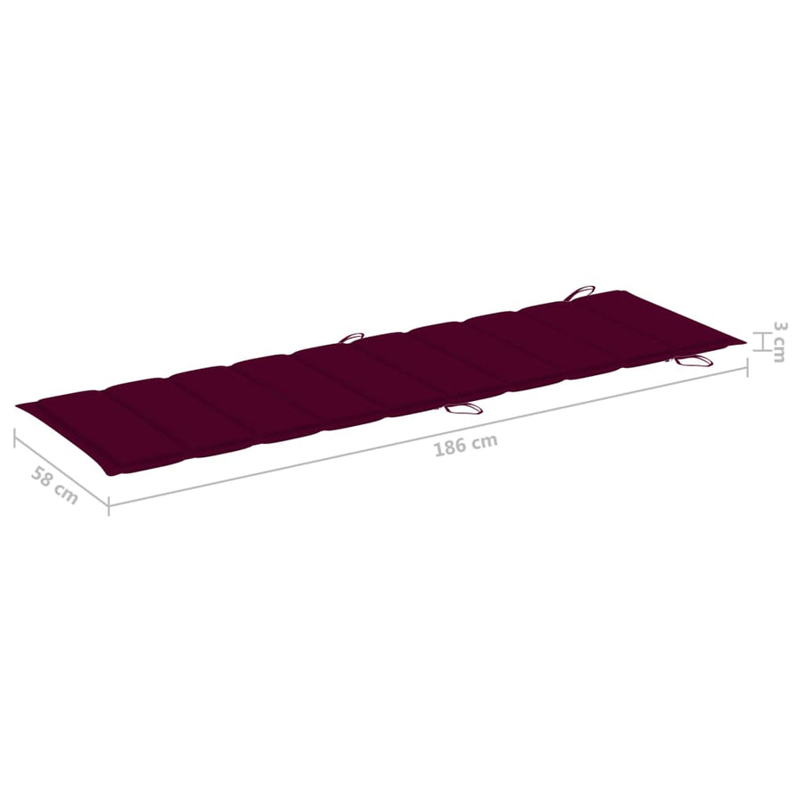 Ligbed Met Tafeltje En Kussen Massief Acaciahout 1 Wijnrood 1 ligbed met tafel