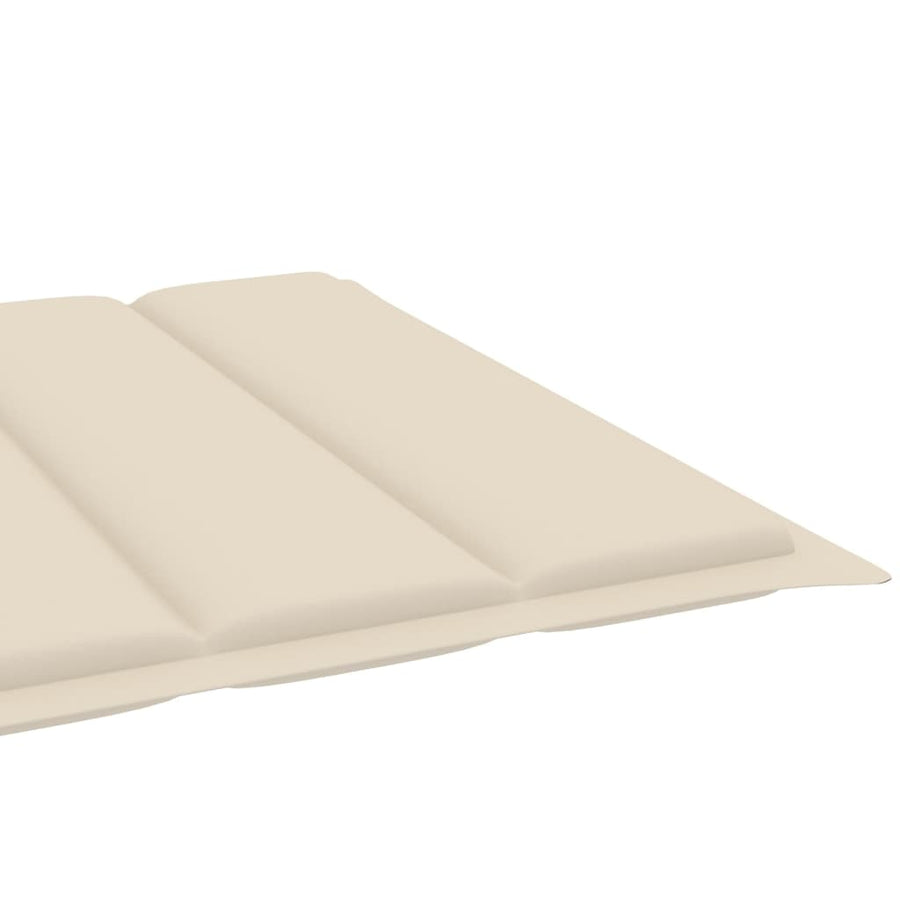 Ligbed Met Kussen Massief Acaciahout Crème 1 ligbed