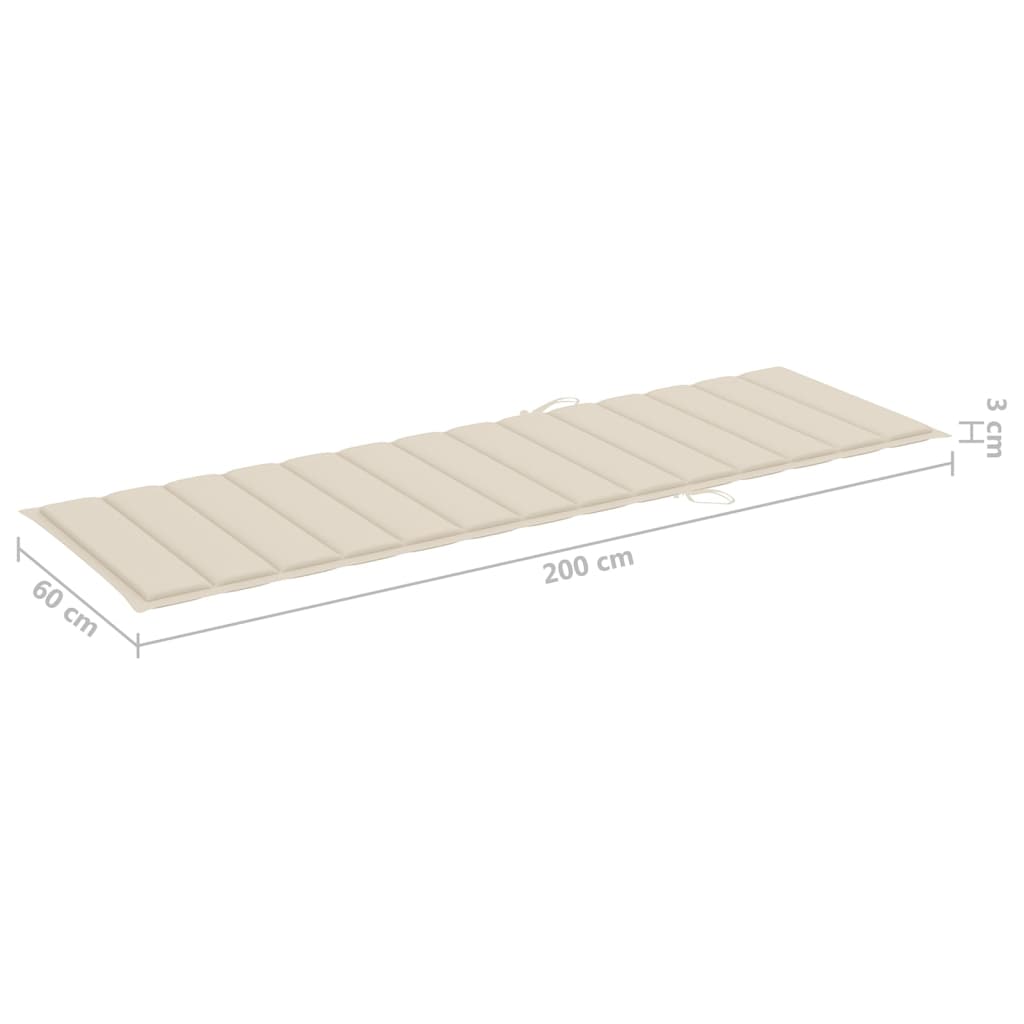 Ligbed Met Tafeltje En Kussen Massief Acaciahout Beige 1 ligbed met tafel