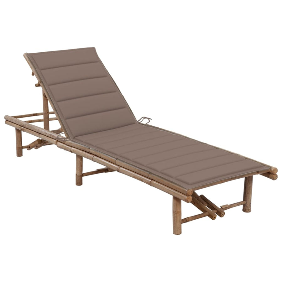 Ligbed Met Kussen Bamboe Taupe