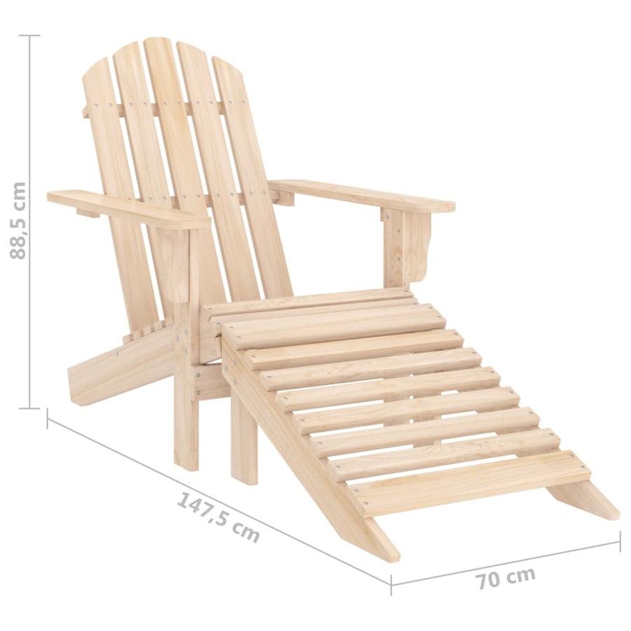 Tuinstoel Adirondack Met Voetenbank Massief Vurenhout Lichthout