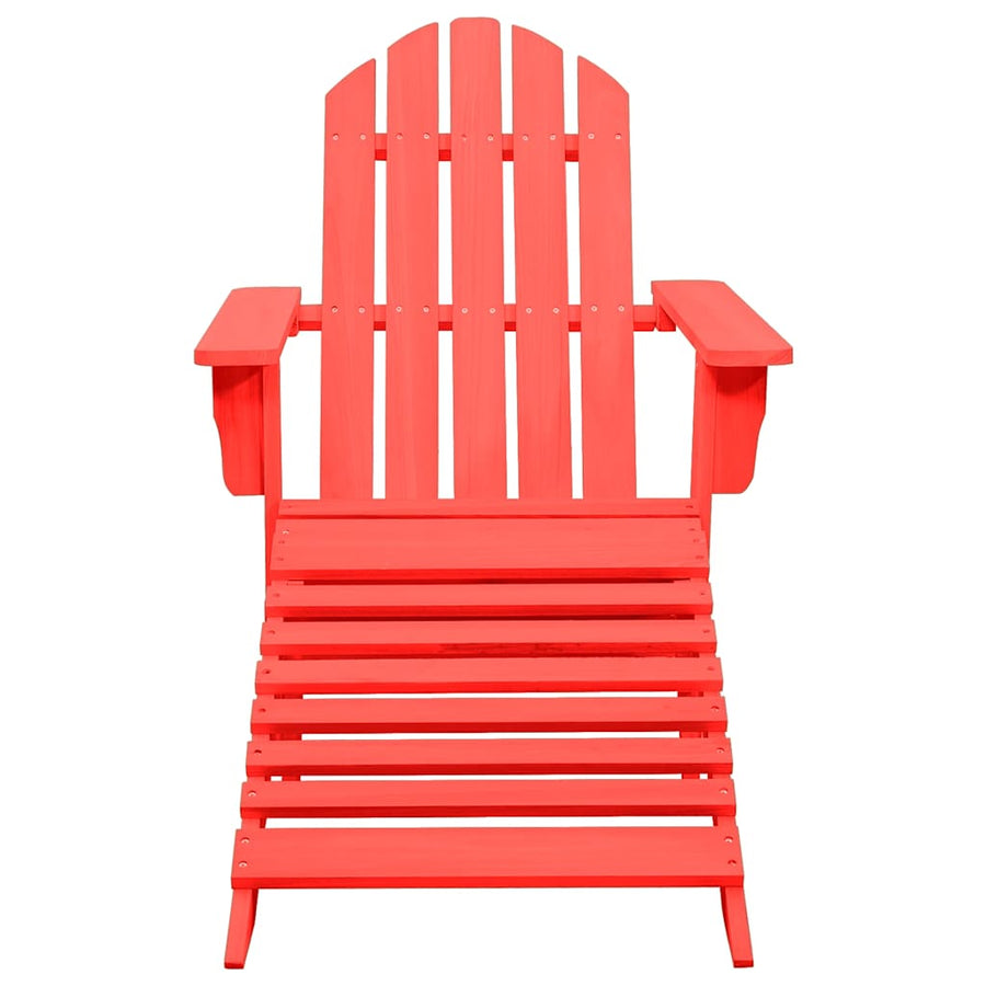Tuinstoel Adirondack Met Voetenbank Massief Vurenhout Rood